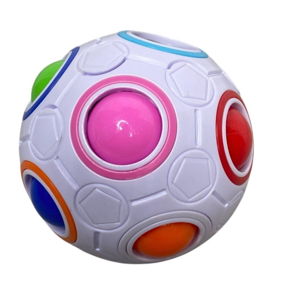 Puzzle Cube Ball, Fun Fidget Toy Brain Teaser With 11 Rainbow Colors